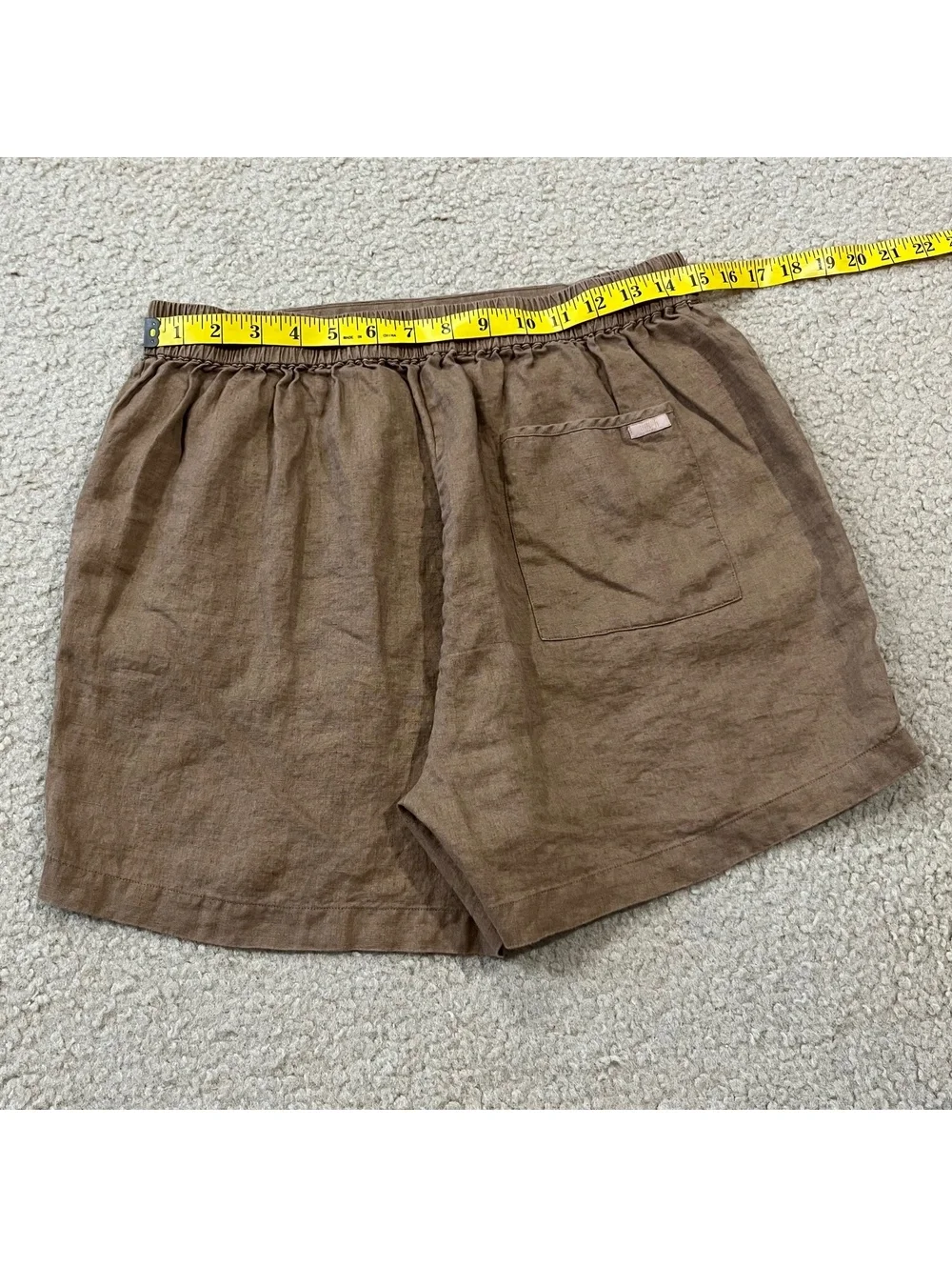 Lunya Linen Lounge Shorts Tan Brown Size Large